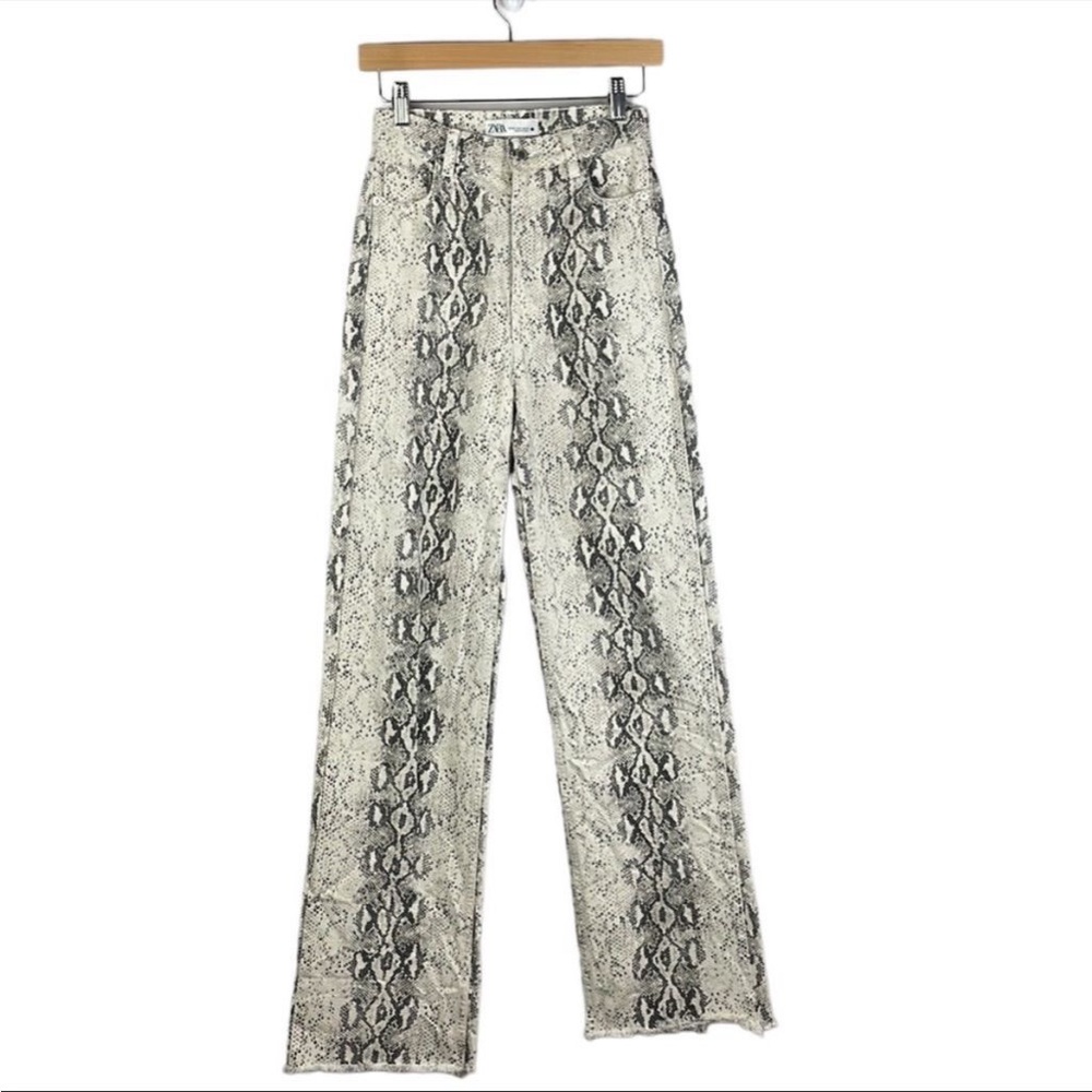 Zara wide leg snake skin Jeans
